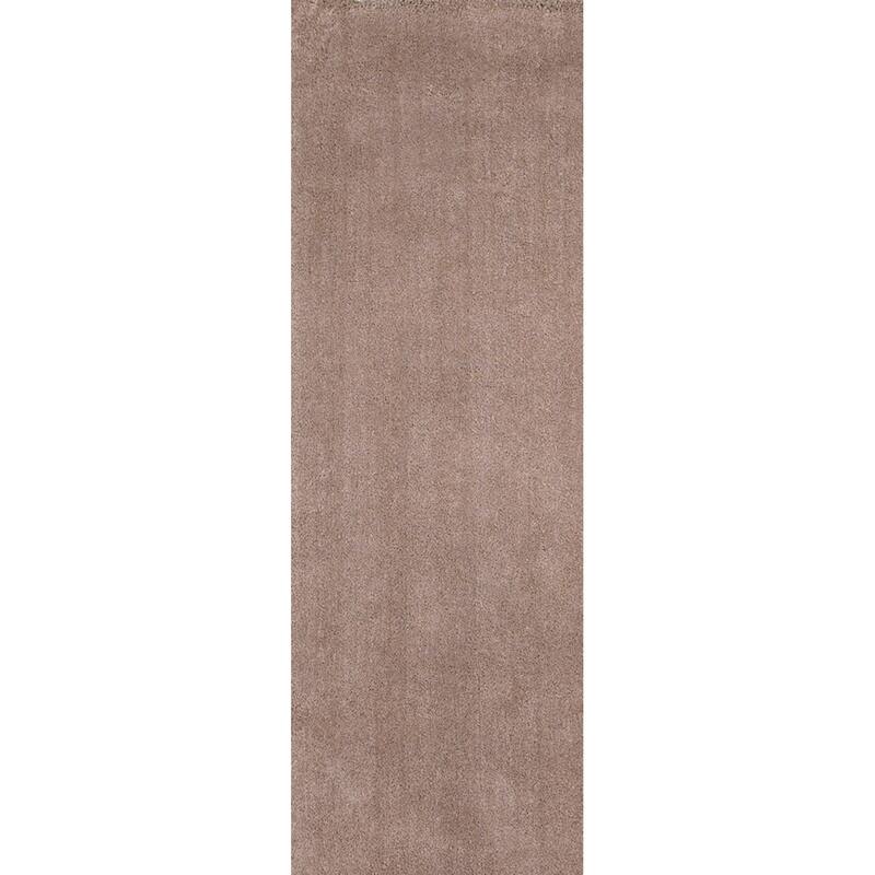 Domani Euphoria Plush Beige Shag Rug - 2'3" x 7'6" Runner - Beige