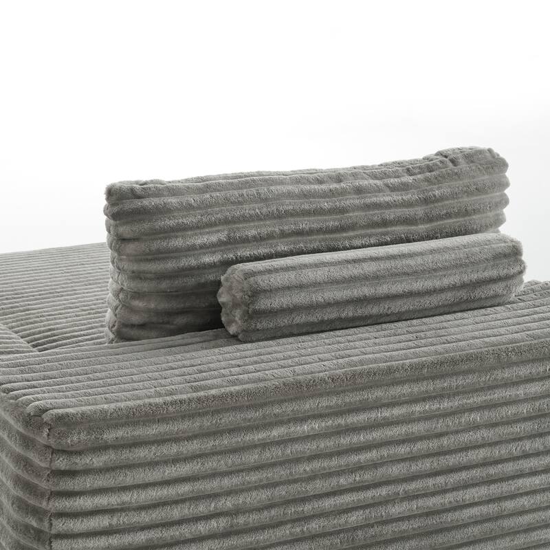 Oversized Upholstered Modular Sectional Chaise Lounge with Pillows