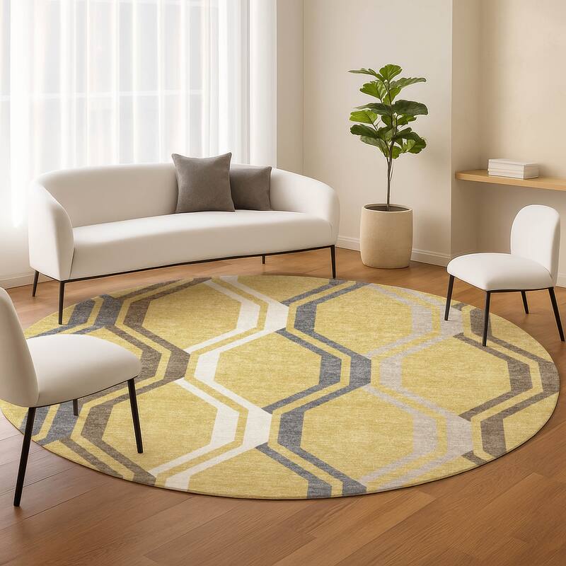 Machine Washable Indoor/ Outdoor Contemporary Dimensions Chantille Rug