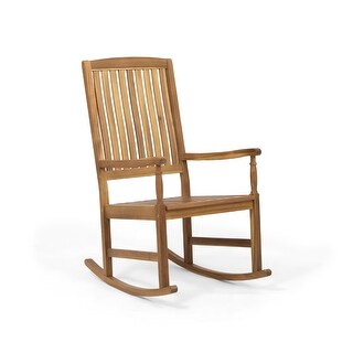 Fred Outdoor Rocking Chair, Slatted Back Design, Brown Acacia Wood ...