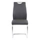 Leatherette Dining Chair with Cantilever Base, Set of 2, Silver and Gray