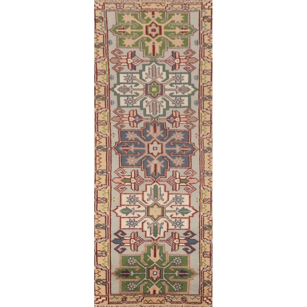 Traditional Heriz Serapi Runner Rug Hand-Knotted Wool Carpet - 2'7"x 8'1"