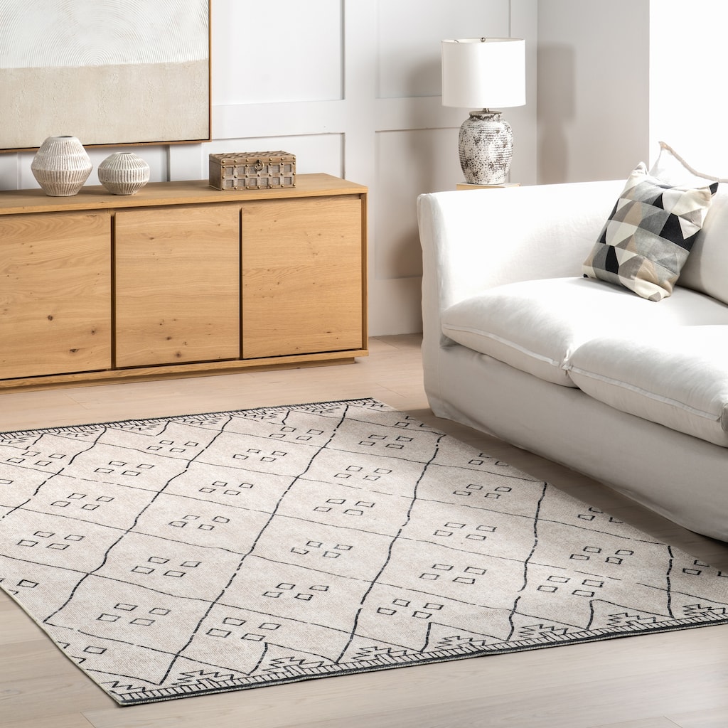 Nuloom Sydney SpinClean Machine Washable Diamond Trellis Area Rug