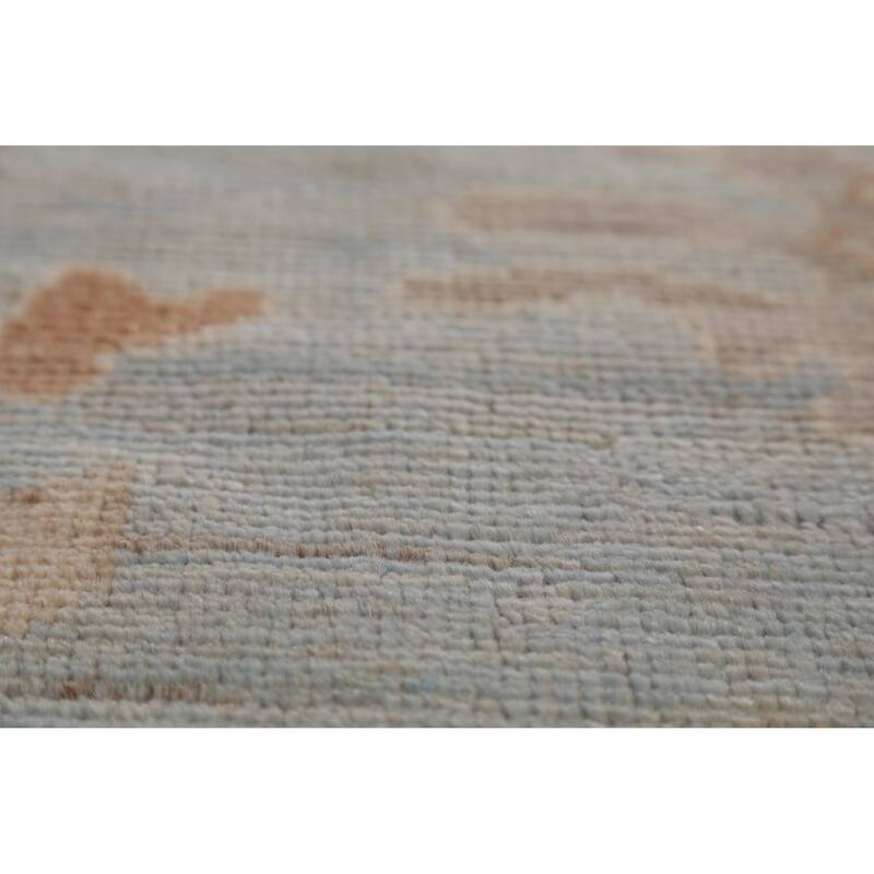 Hand Knotted Oriental 100% Wool Carpet Transitional All-Over Navy Blue & Blues Oushak Area Rug - 9' 11'' X 8' 4''