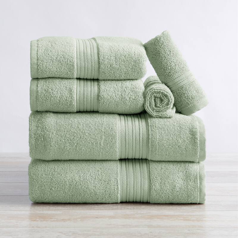 Linery & Co. Ringspun Cotton Bath Towel - 6 Piece Set - Seagreen