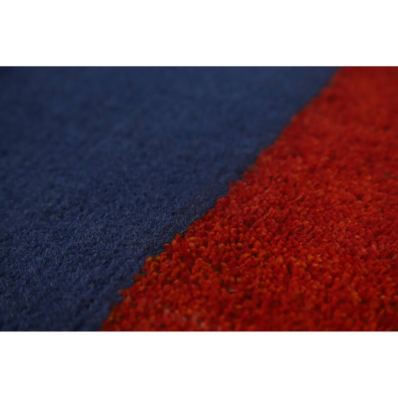 Hand Knotted Oriental 100% Wool Carpet Traditional Floral Navy Blue & Blues Art Deco Area Rug - 5' 11'' X 3' 11''
