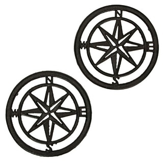 8 Inch Cast Iron Nautical Compass Rose Kitchen Trivets (Set Of 2) - 0.5 ...