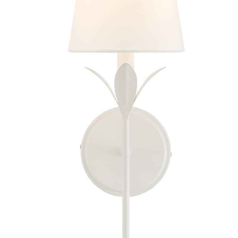 Broche 1 Light Matte White Wall Mount - 6"W x 21"H x 7.25"D