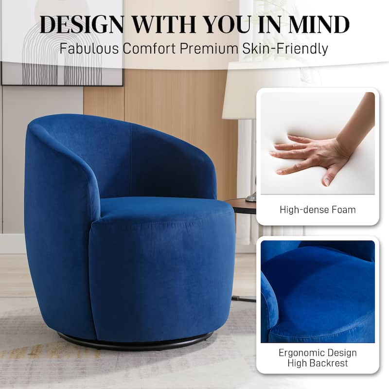 Ouyessir Swivel Barrel Chair Upholstered Armchair (Set of 1)