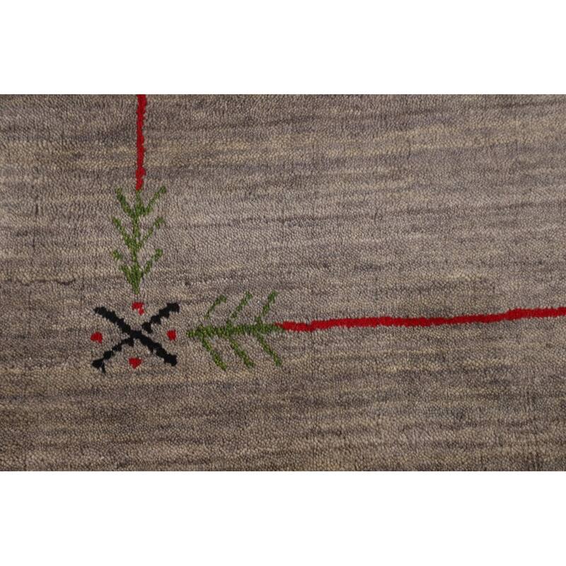 Gabbeh Oriental Area Rug Hand-Knotted Bedroom Wool Carpet - 5'0"x 7'11"