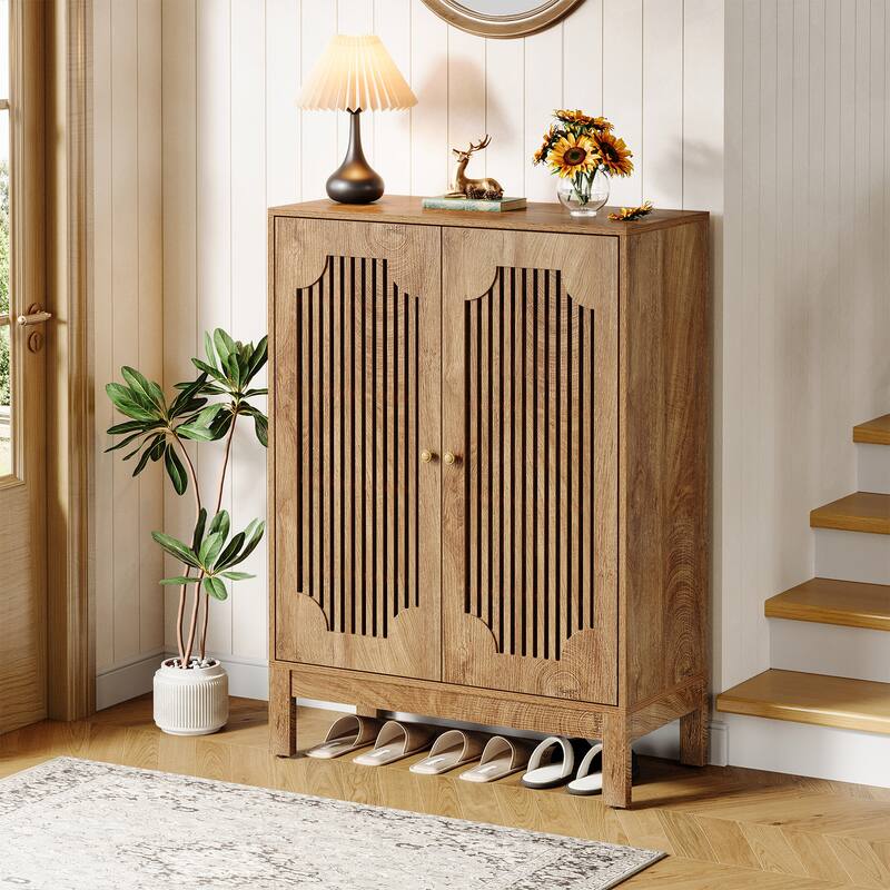 5-Tier Adjustable Shoe Cabinet with Doors for 20 Pairs