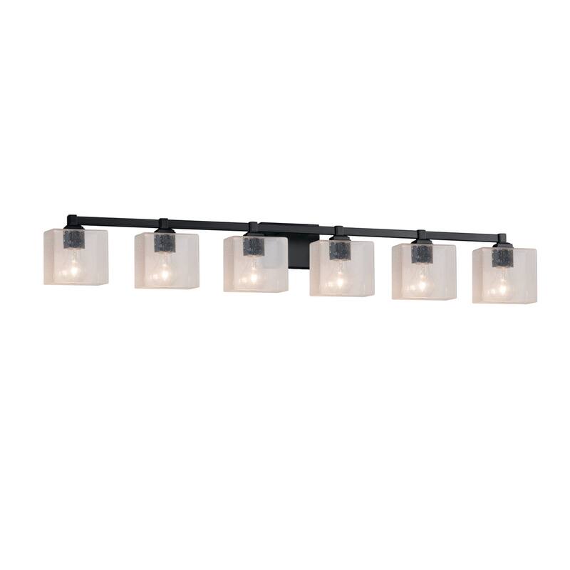 Fusion Regency 6-Light Bath Bar, Seeded Rectangle Shade
