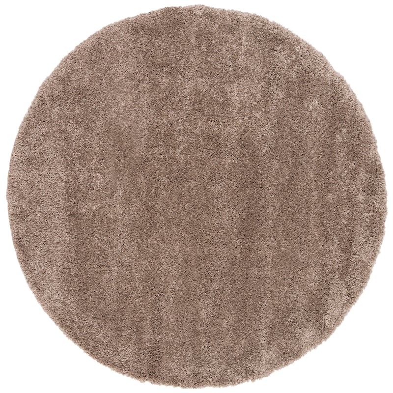 SAFAVIEH Royal Shag Soffia 2-inch Thick Rug - 6' 7" x 6' 7" - Brown - Round