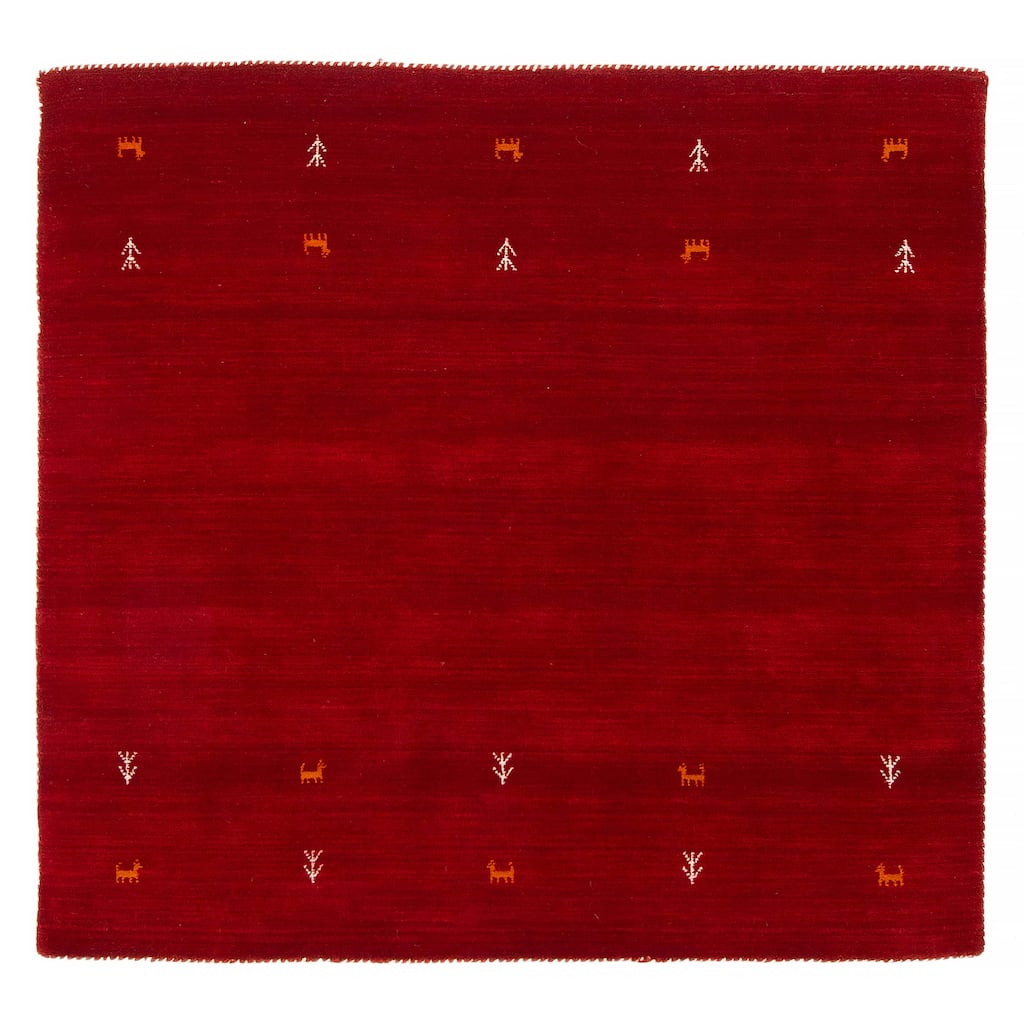 Kashkuli Gabbeh Red Rug 5'0" x 4'10" - 5'0 x 4'10
