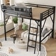 preview thumbnail 12 of 12, Metal Loft Bed with Storage Shelves and Ladder