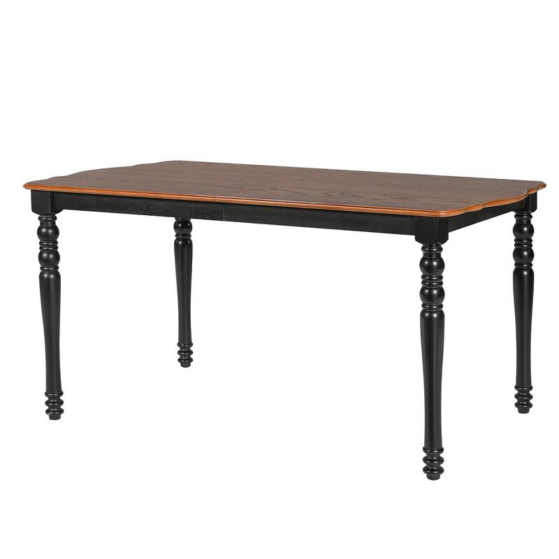 7-Piece Extendable Wood Dining Table Set with Removable Leaf and 6 Durable Chairs for Kitchen Use