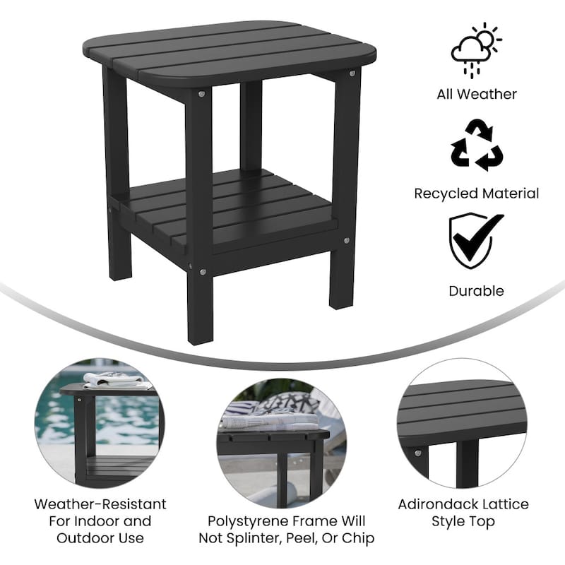 Commercial Grade All-Weather Adirondack Style Patio Side Table