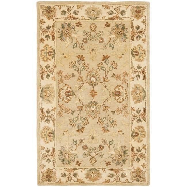 SAFAVIEH Handmade Bergama Petkana Oriental Hand-spun Wool Rug - 2' x 3' - Ivory/Light Grey