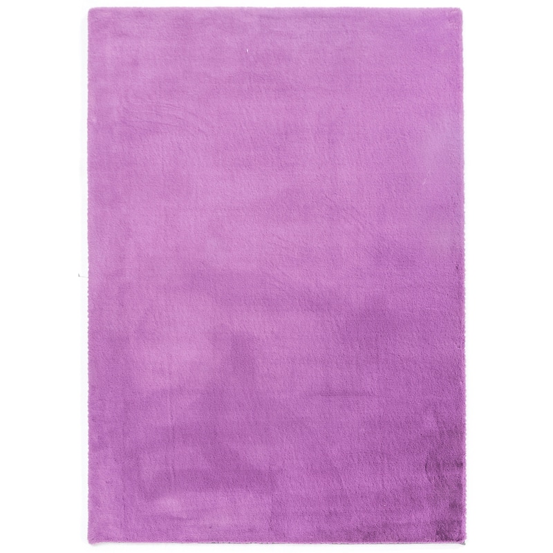 Rabbit-Collection Thick Faux-Fur Area Rug - 5' X 7' - Purple