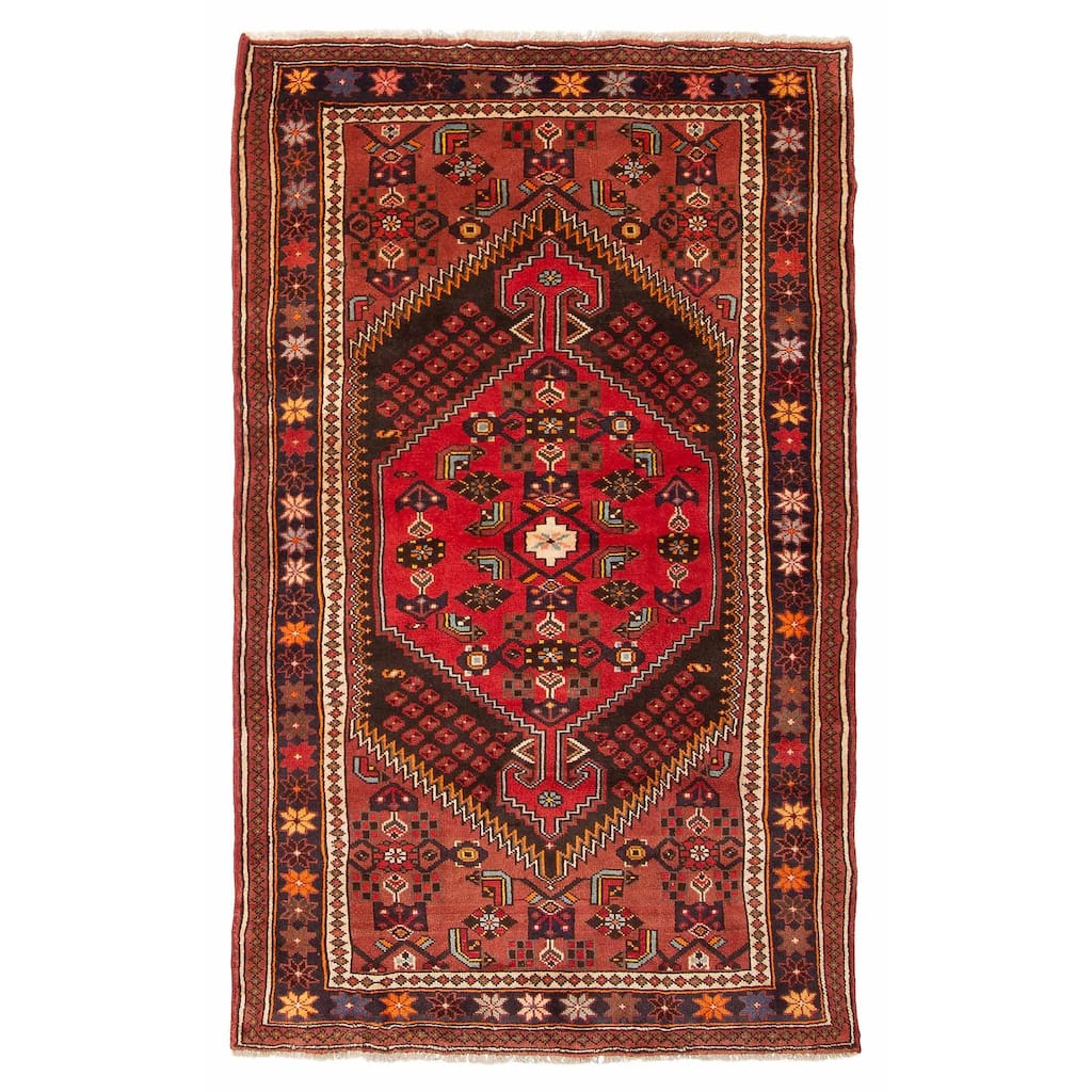ECARPETGALLERY Hand-knotted Andelz Red Wool Rug - 3'9 x 6'4