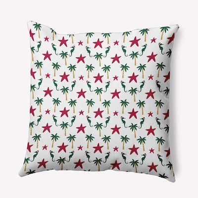 Christmas Beach Pattern Accent Pillow