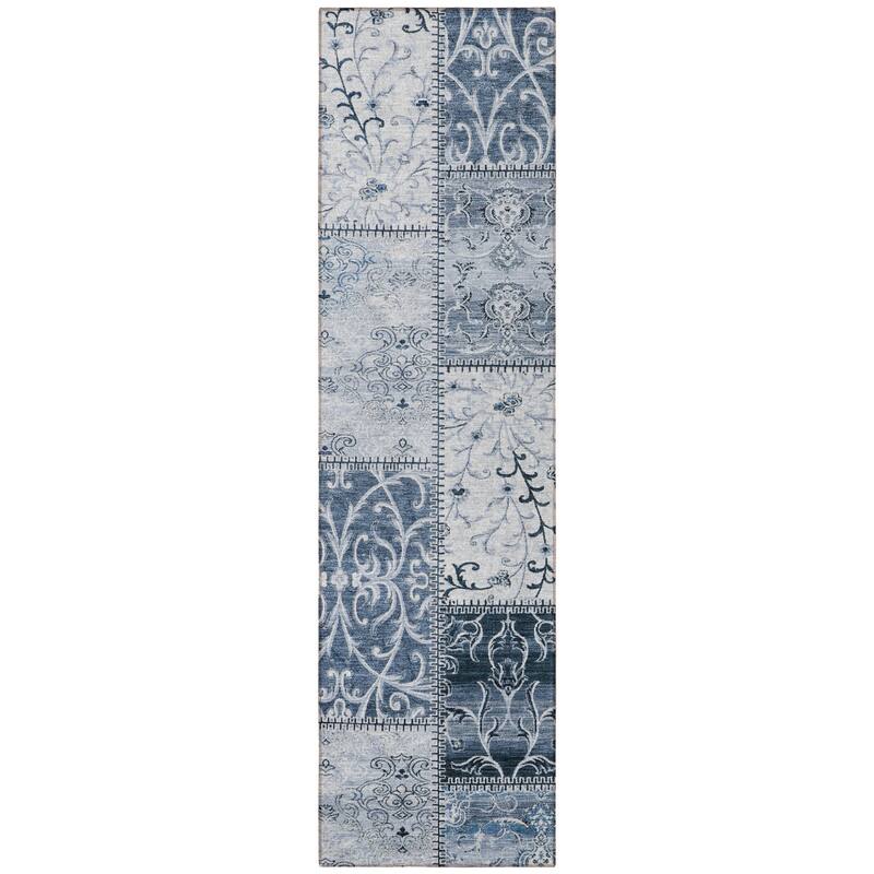 Mane Patchwork Weather Resistant Blended Style Outdoor Rug