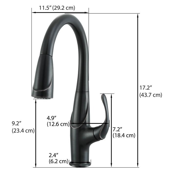 Ancona Pull-Down Kitchen Faucet in Oil Rubbed Bronze Finish