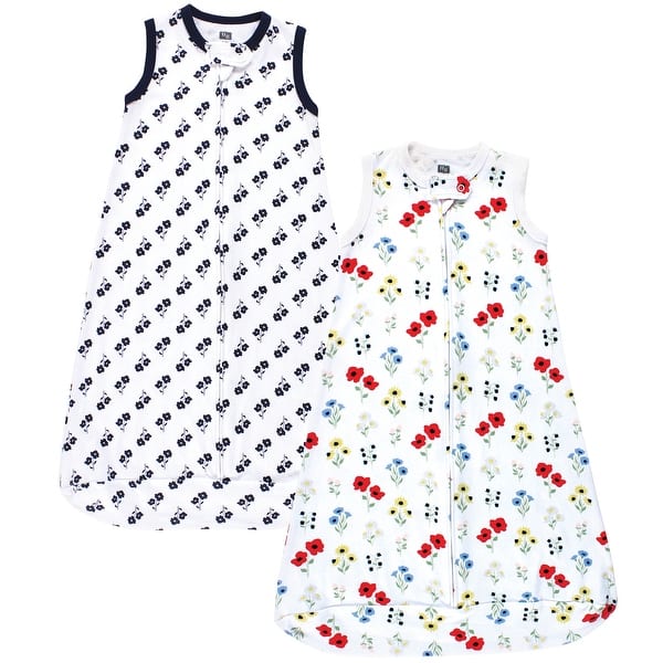 slide 1 of 1, Hudson Baby Infant Girl Interlock Cotton Sleeveless Sleeping Bag, Wildflower 0-3 Months - Wildflower