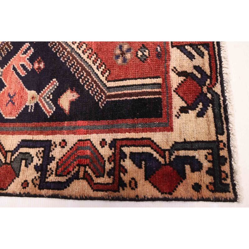 ECARPETGALLERY Hand-knotted Kayseri Vintage Dark Copper, Dark Navy Wool Rug - 4'8 x 9'6