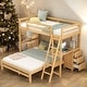 preview thumbnail 18 of 30, Twin over Full Bunk Bed with Built-in Desk and 3 Drawers
