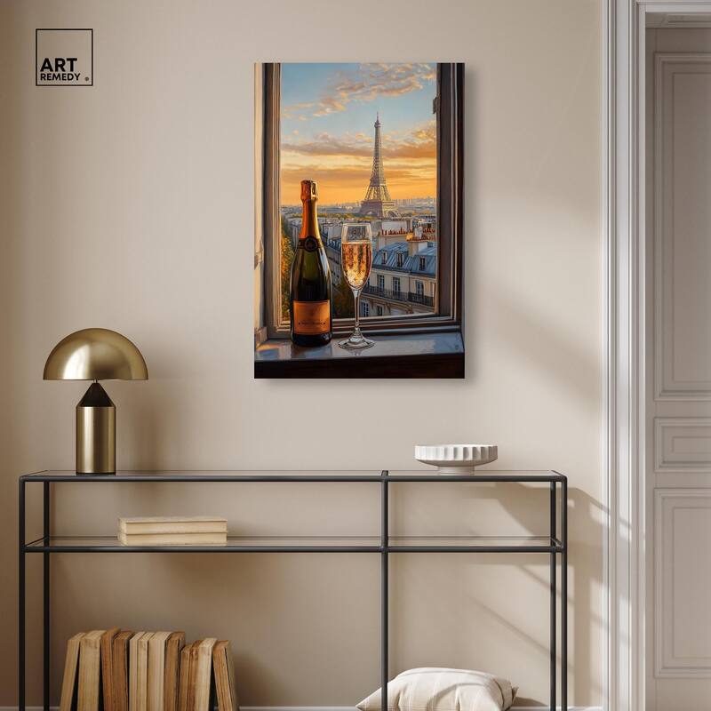 Classy Drink in Paris Canvas by Art Remedy, Gallery Wrapped