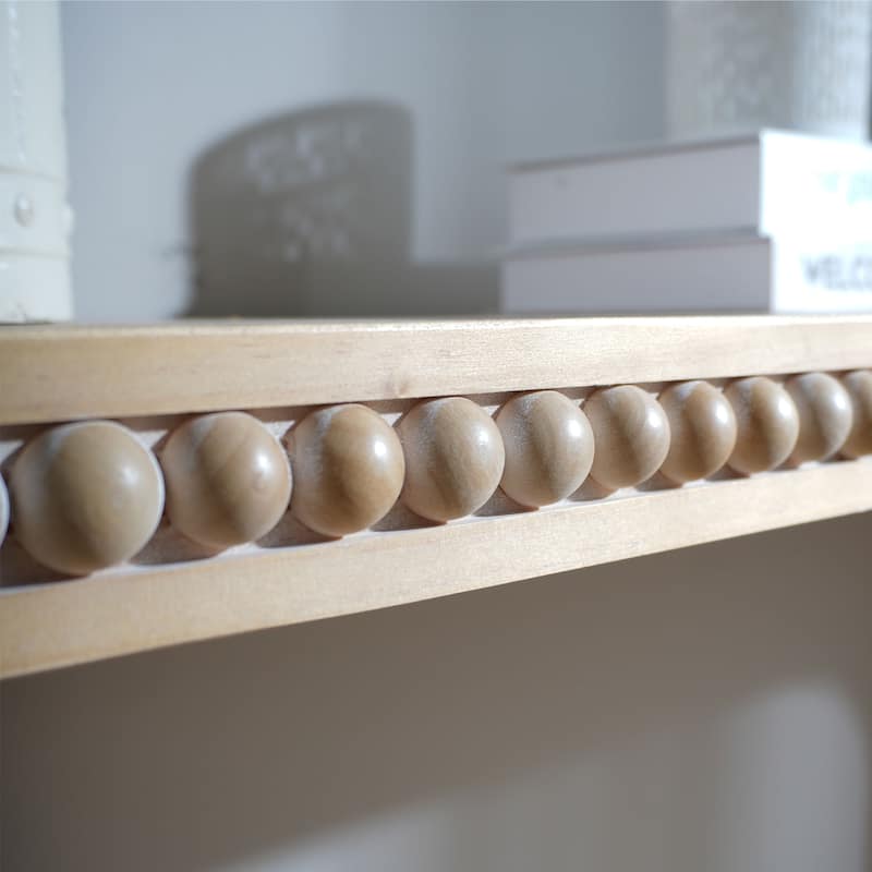 59" Waterfall Wood Console Table with Beaded Trim