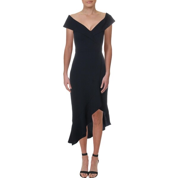 xscape flounce midi dress