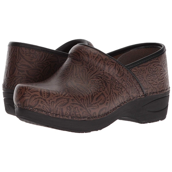 dansko black floral tooled