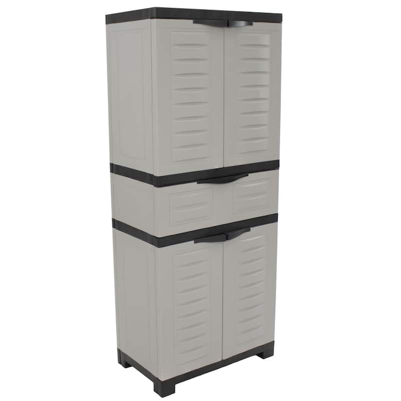 Sunnydaze Storage Cabinet with 2 Adjustable Shelves and Drawer