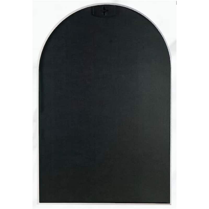 20"x30" Metal Framed Arched Mirror with Shatterproof Film and Hooks