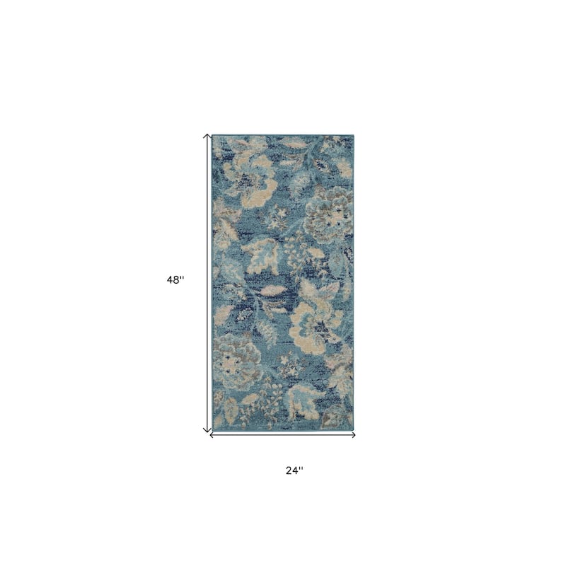 HomeRootsFloral Transitional Rectangle Area Rug - 48' X '24' X '0.5