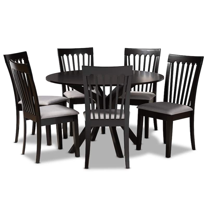 Lore Modern and Contemporary 7-Piece Dining Set - Grey
