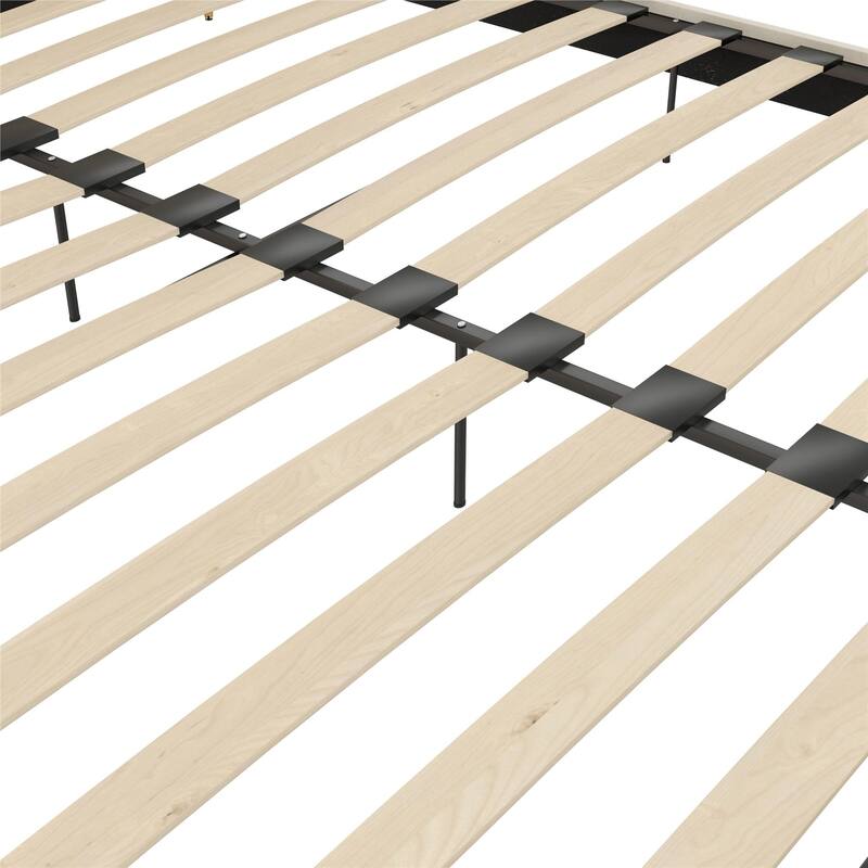 Velvet Upholstered King Size Bed with Gold-Plated Legs