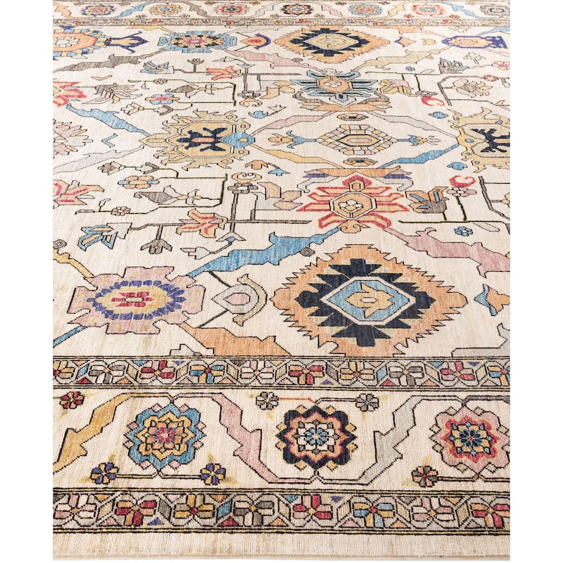 Serapi One-of-a-Kind Hand-Knotted Area Rug - Ivory - 9' 1" x 11' 11"