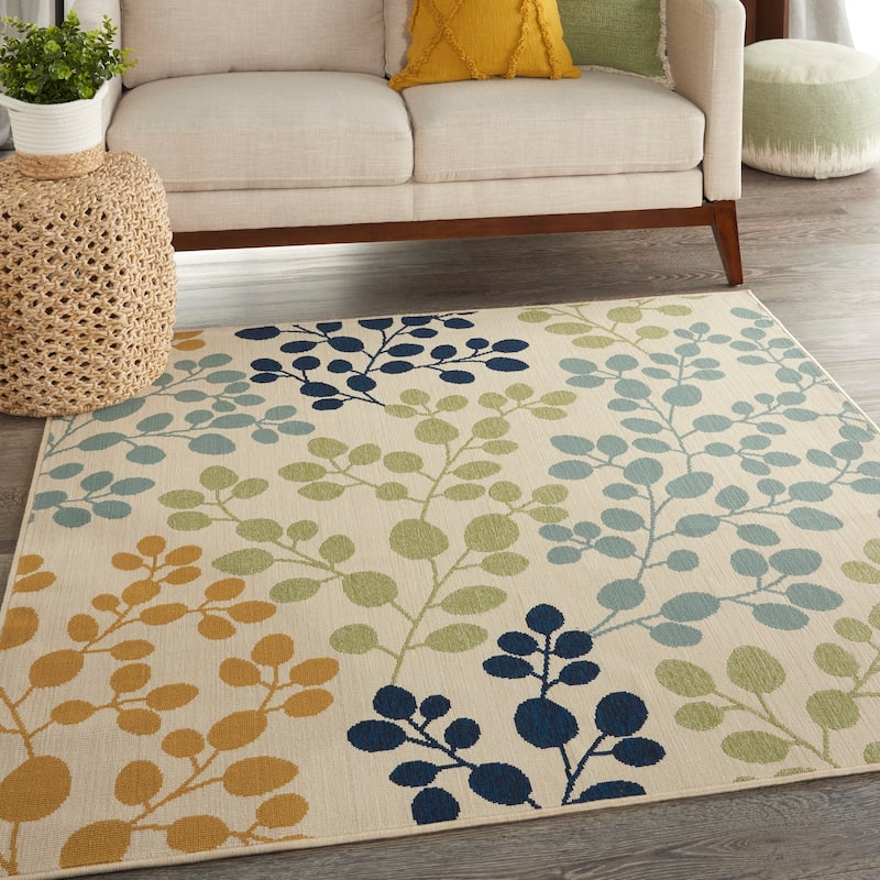 Nourison Caribbean Indoor/Outdoor Modern Floral Area Rug