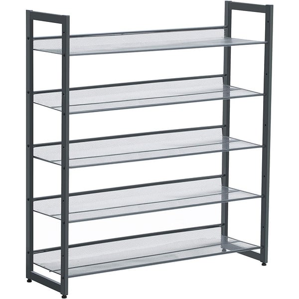 5-Tier Metal Shoe Rack Adjustable to Flat or Slant Shoe Organizer Holder  Stand Shelves Stackable for Entryway Bedroom - Bed Bath & Beyond - 30328949