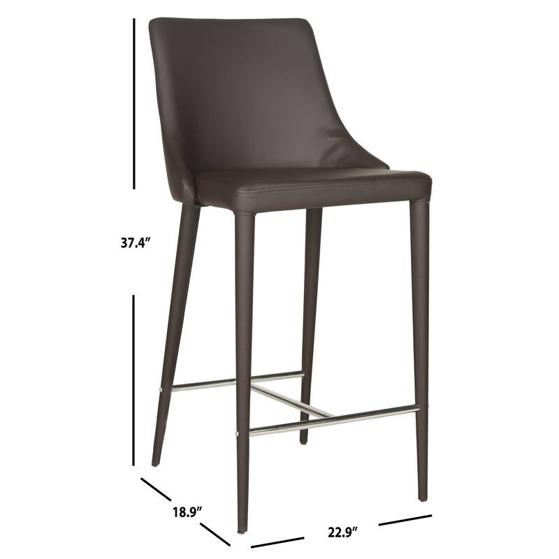 SAFAVIEH Soledad 26-inch White Counter Stool (Set of 2) - 22.9" x 18.9" x 37.4" - 23Wx19Dx37H