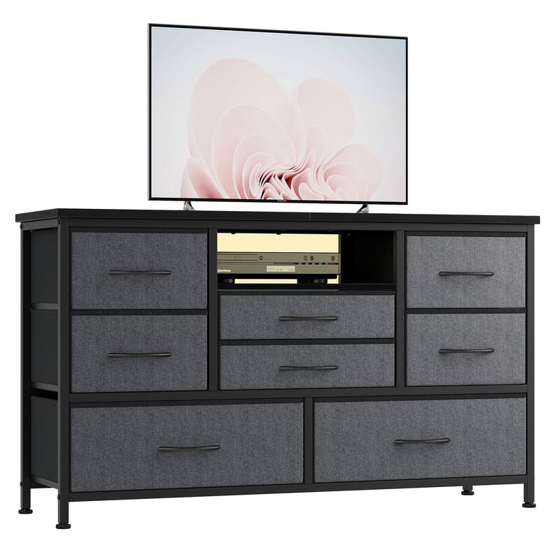 Dresser TV Stand with Power Outlet & Led for 55'' TV - 55 inches