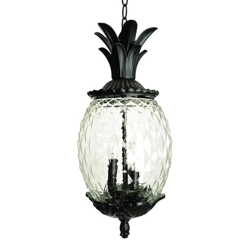 HomeRoots Lanai 3-Light Black Coral Hanging Light - 9.5' X '21' X '9.5