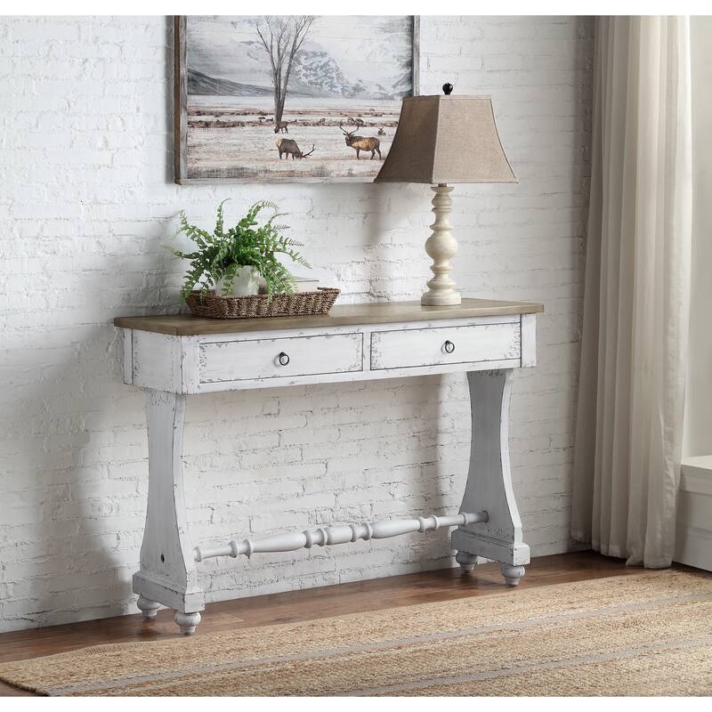Console Table in Antique White Finish