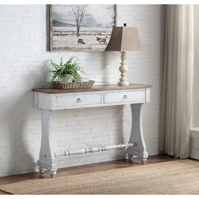 Console Table in Antique White Finish