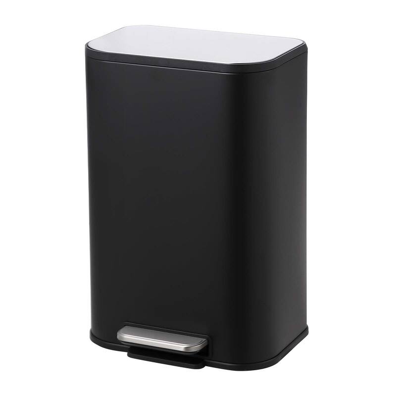 3.2 Gallon Bathroom Trash Can with Lid, 12L Stainless Steel Small Step Waste Bin
