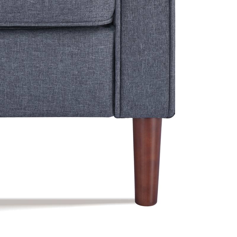 Artdeco Home - Sedona Modern Loveseat Sofa, Faux Linen / Vegan Leather Couch