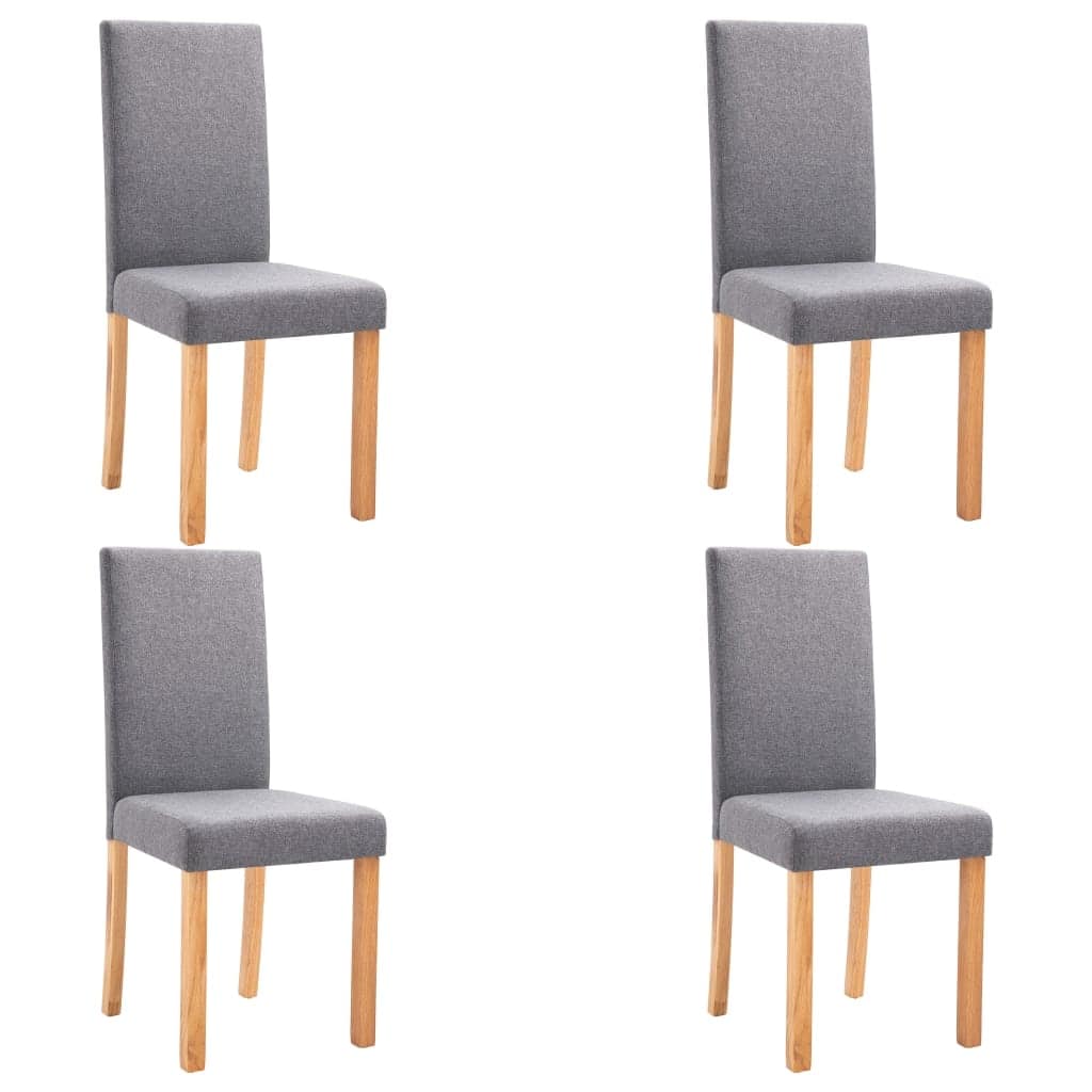 vidaXL Dining Chairs 4 pcs Light Gray Fabric
